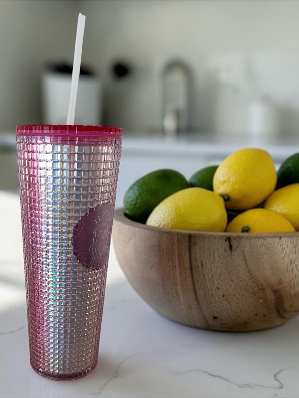 Starbucks Iridescent Pink Tumbler with Straw - New!!